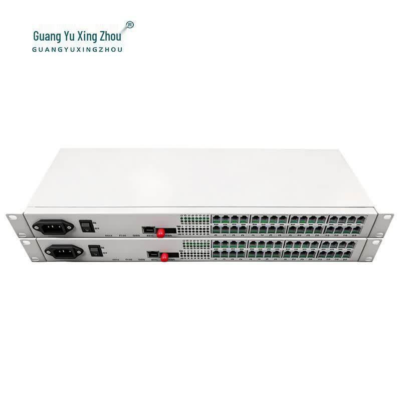 32-Channel Telephone & Gigabit Ethernet Fiber Optic Transceiver