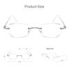 Rimless Women's HD Lens Reading Glasses Fashion Trendy Diamond Cut  Eyeglasses for Ladies Unisex Luxury Far Sight Presbyopia