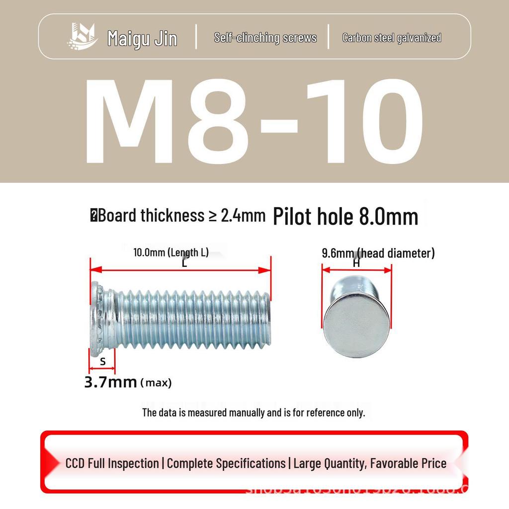 Flat Head Carbon Steel Galvanized Rivet Nuts FH-M2 to M10 - Free Shipping
