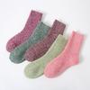 5/10 пар Удобные Повседневные и Универсальные Утепленные Теплые Осенне-Зимние Носки Однотонные До середины икры Женские Двухслойные Петлевые Носки