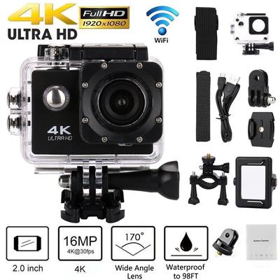 (SU)Новая экшн-камера Ultra HD 4K WiFi 2 дюйма 170D подводный водонепроницаемый шлем видеозапись спортивная камера
