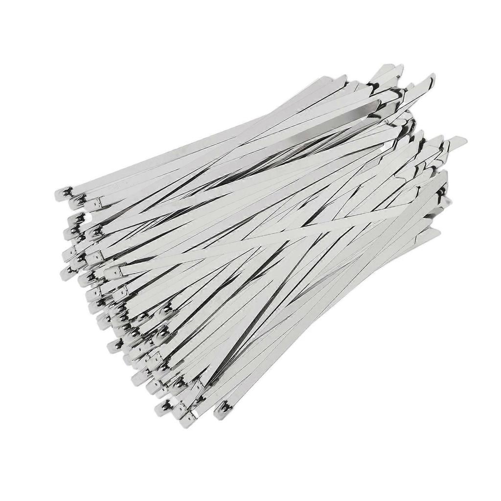 Stainless Steel Cable Tie Set - 200Pcs, 4.6mm Width - Self Locking for Wire Line & Hose