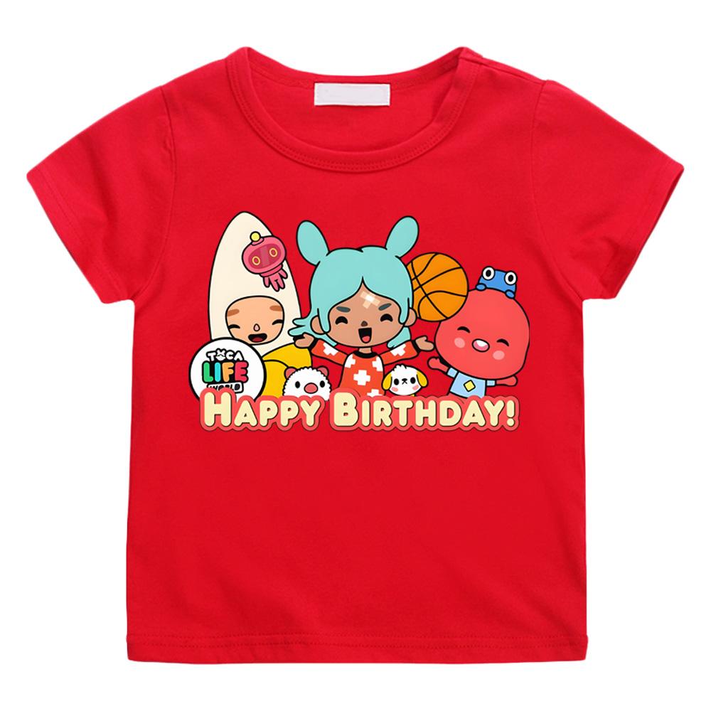 Toca Boca World Kawaii Хлопковые Футболки с Коротким Рукавом для Мальчиков, Девочек, Детей, Футболка с Графическим Принтом, Одежда