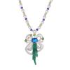 Direct Pearl Butterfly Necklace Green Agate Tassels Long Sweater Chain Luxury Hand Made Jewellery Hyperbole Style