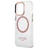 Guess Guhmp13Lhtrmp Iphone 13 Pro / 13 6,1 Różowy/Pink Twarde Etui Metalowa Konturka Magsafe