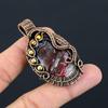 Crazy Lace Agate Gemstone Pure Copper Wire Wrapped Handmade Pendant Jewelry For Her