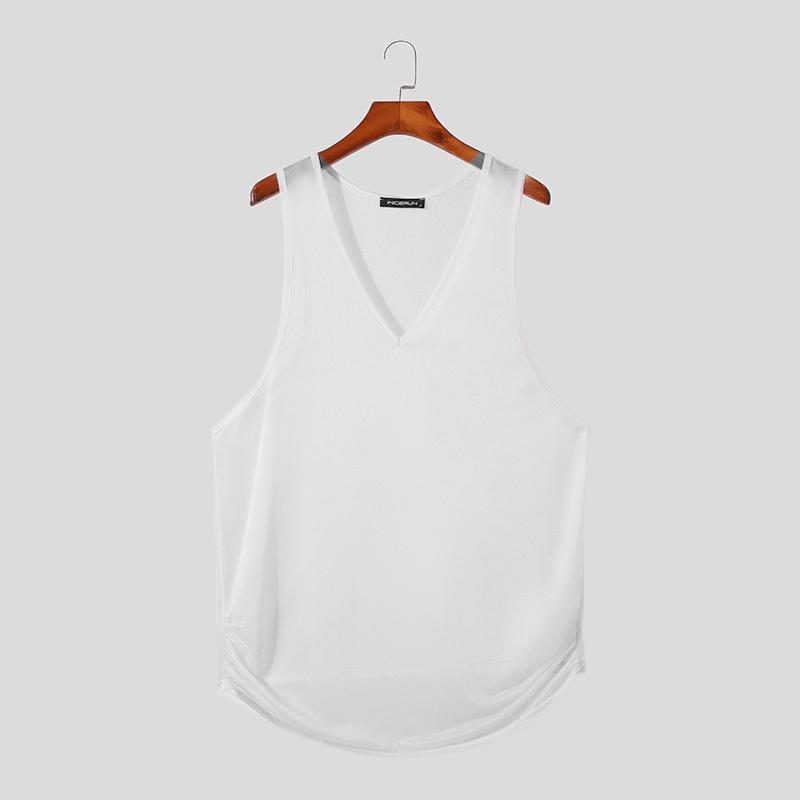 INCERUN Мужские прозрачные майки без рукавов, прозрачный жилет для вечеринок и клубов