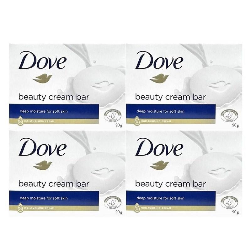 Dove Beauty Cream Beauty Bar Face Soap Cleansing Bar 90g, 90g x 4 pcs