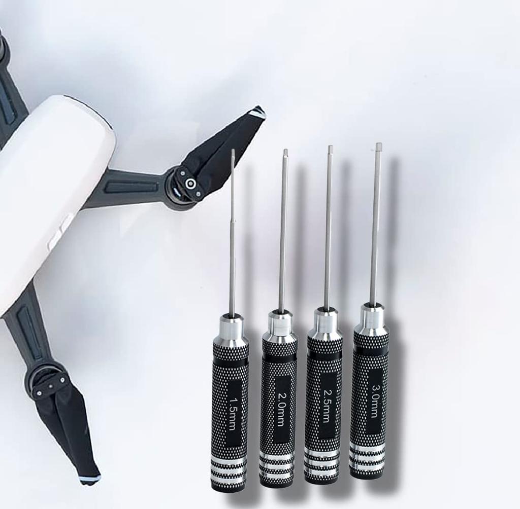 Titanium Nitride Hex Wrench Precision Screwdriver Set for Set Driver, Drones, 4-Piece (1.5mm, 2.0mm, 2.5mm, 3.0mm)