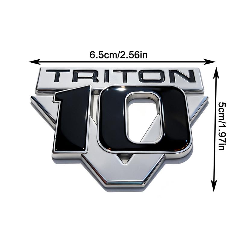 1X 3D Металлический Стайлинг Автомобиля V10 Triton Объем Двигателя Логотип Крыло Багажник Задняя Наклейка Эмблема Значок Стикер