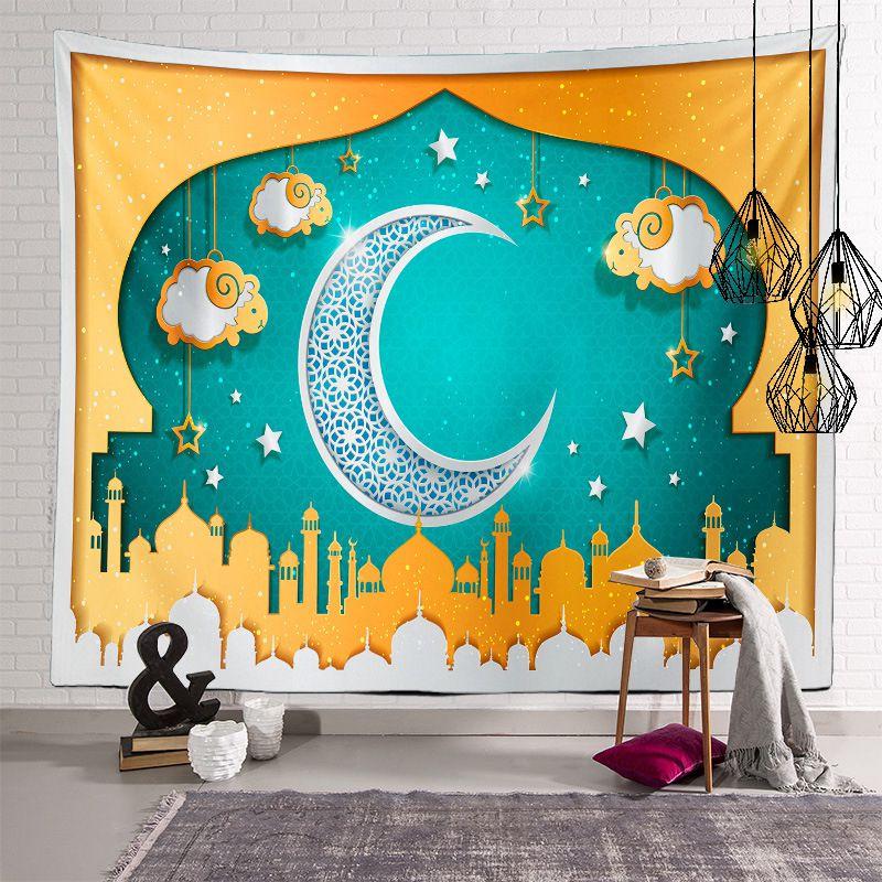 Stunning Eid Mubarak Tapestry Moon Star Wall Hanging Decor Ideal For Celebrating Ramadan