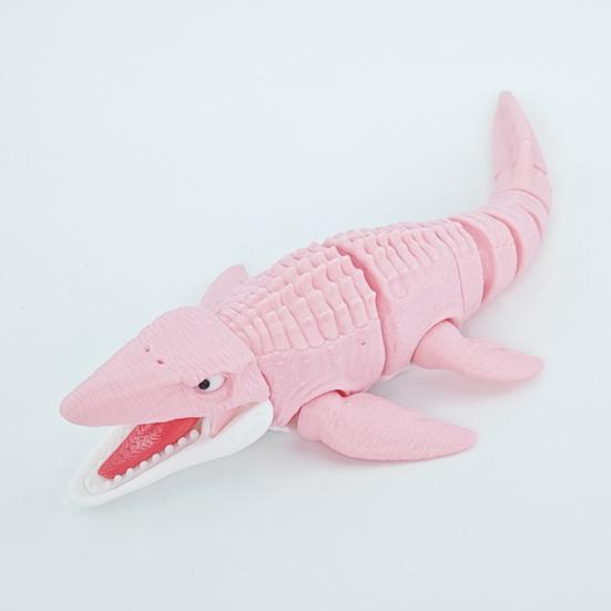 3D Printed Mosasaur Figurine Movable Joints Dinosaur Figure Articulated Prehistoric Animal Model Toy Home Office Bookshelf Decoration Ornament