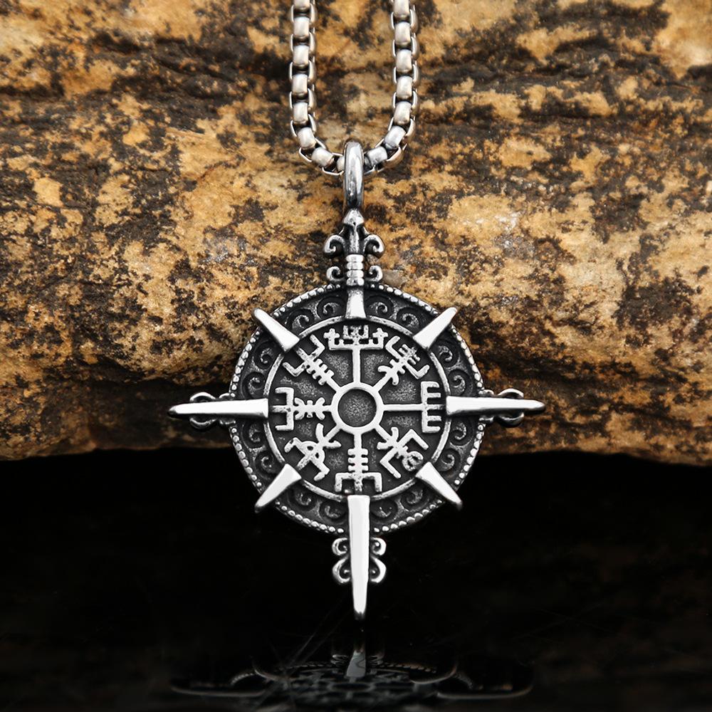 Stainless Steel Boys Necklace Trendy Brand Niche High-end Titanium Steel Pendant Men's and Women's Personality Retro Versatile Accessories