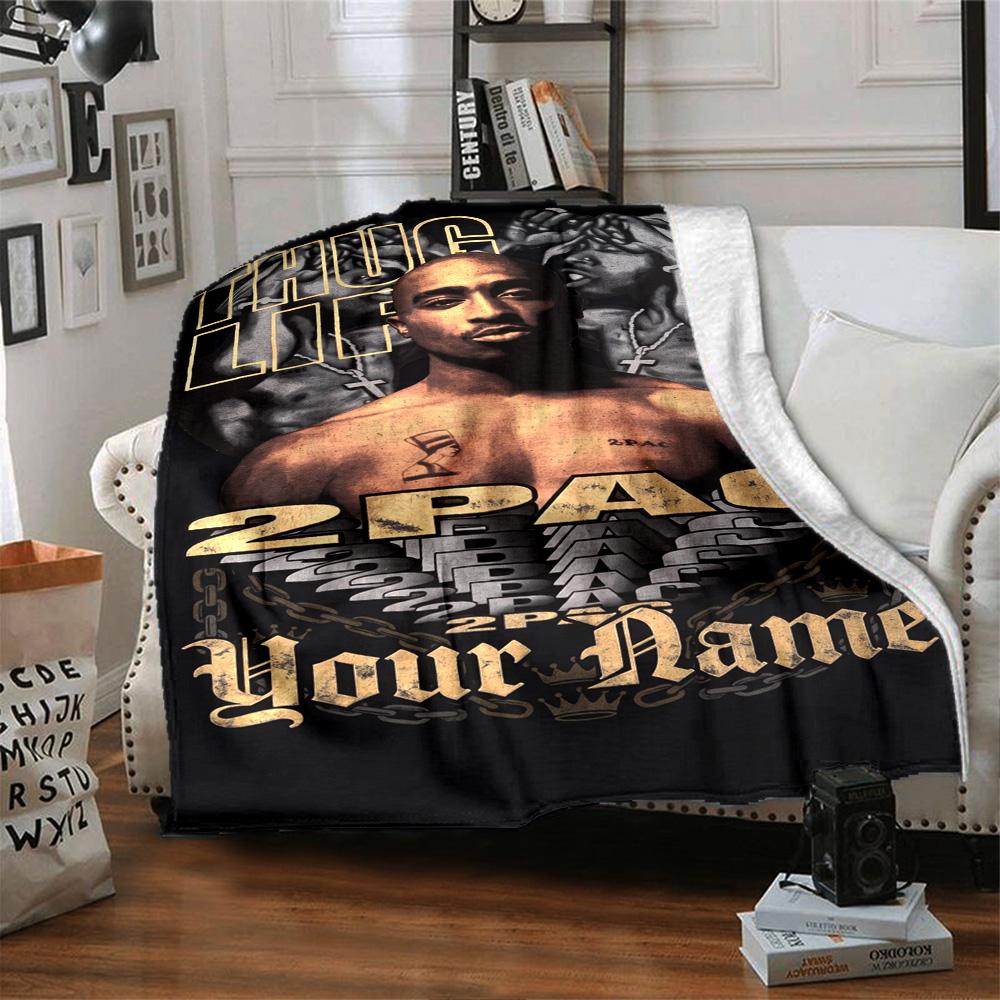 2pac Customize Text Blanket Gift Customizable Blanket Durable Comfort for Home Decor Chair Nap Bed for All Occasions
