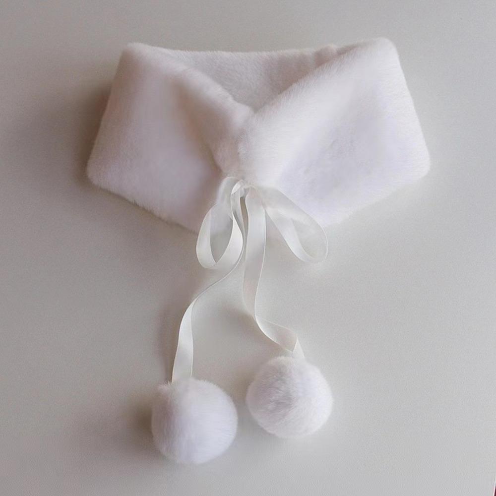 Thickened Imitation Fur Rabbit Scarf Warm Plush Neckerchief Fashion Women Shawl Women