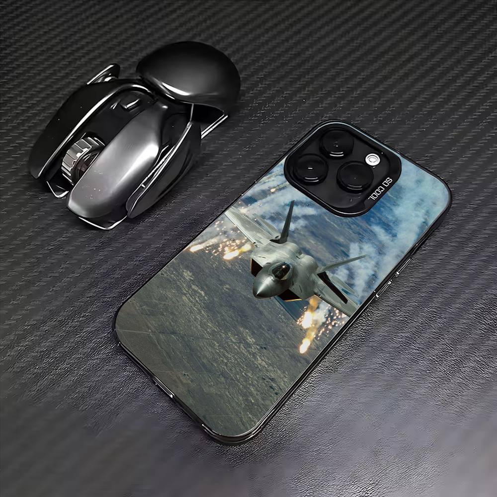 Cool fighter Phone Case For iPhone17,16,15,14,13,12,11 Plus,Pro Max Colored Silver Plated Inside Cover