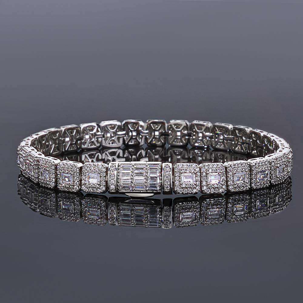 Hip Hop 7.5mm Tennis Chain Bracelet Iced Out Cubic Zirconia Bracelet Fine Jewelry for Men Women Gift