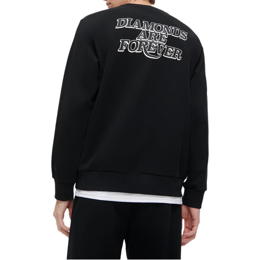 Fila Fusion Модный свитшот в студенческом стиле, простой, с буквой, круглый вырез, вязаный, цветовые блоки, мужской свитшот, черный T11M342205F-BK