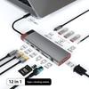 Док-станция типа C USB 3.0 Hub с RJ45 Gigabit Ethernet адаптером Multiport Expander для ноутбука MacBook