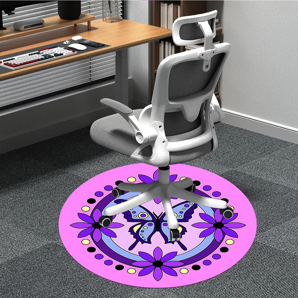 1pc Butterfly Mandala Chair Carpet for Office, Soft and Durable Office Rug for Interior Decoration, Perfect for Office yy251227090