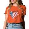 Womens Unisexs Faith Family Freedom T Shirts Fashion Vintage American Flag Heart Graphic Tee Casual Summer Short Sleeve Tops