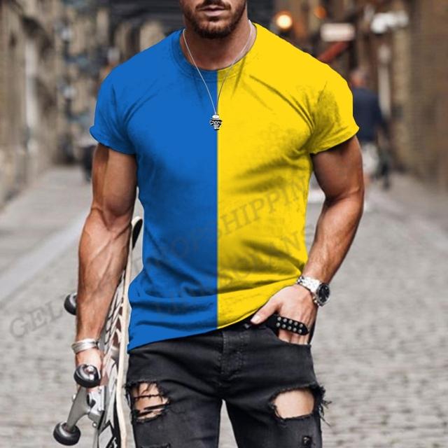 Футболка с 3d принтом флага Украины для мужчин и женщин, модные футболки, топы, детские топы в стиле хип-хоп, футболки, летние мужские футболки, топы большого размера, унисекс