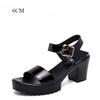 Small Size 32-43 Summer Block High Heels Wedding Shoes Bride Platform Sandals  Women's Thick Bottom Sandals for Office Model