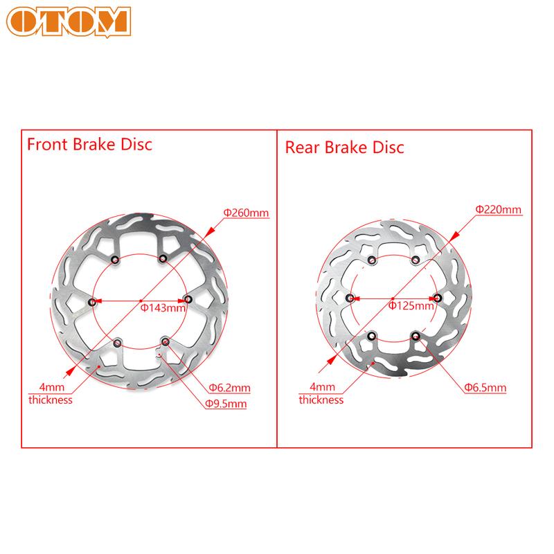 Motorcycle 6 Holes Front Rear Brake Disc Rotors For KTM SX/XC125-450 EXC/XCW125-525 HUSQVARNA TC/FC/TX/FX125-450 TE/FE125-501
