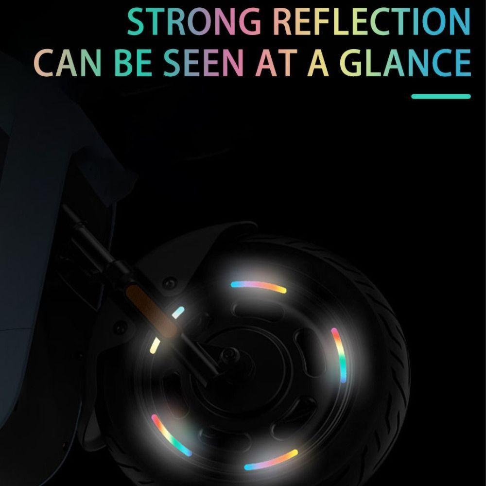 20Pcs Seven-Color Laser Wheel Hub Reflective Sticker Anti-Collision Luminous Sticker Car