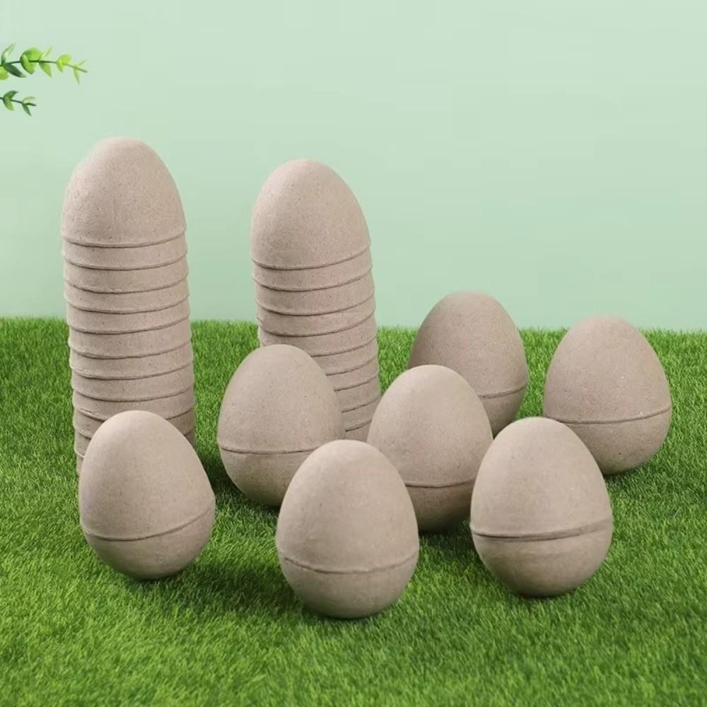 Adorable Easter Paper Eggs Unpainted Craft Paper Pulp Egg DIY Easter Eggs  Kids Handmade Toys