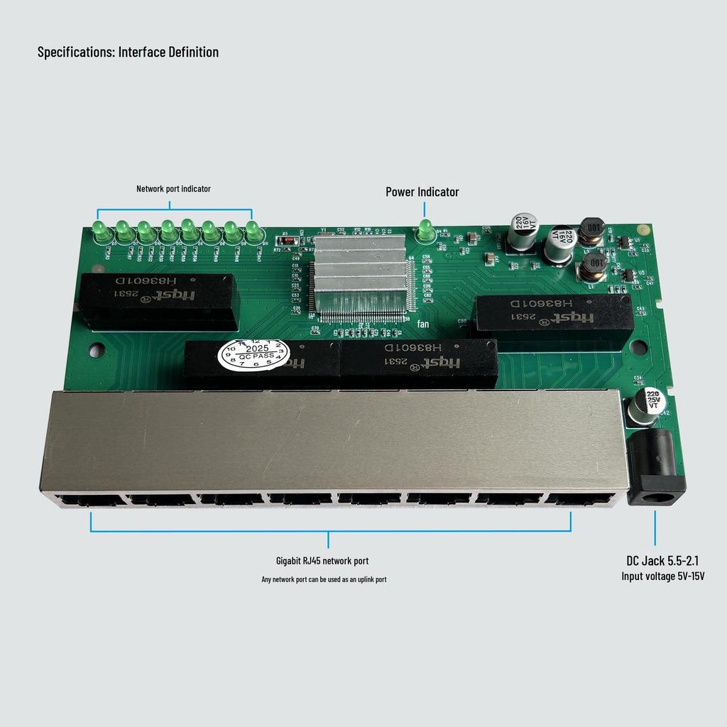 Xintengda 8-Port Gigabit Ethernet Switch with High Performance and Low Power Consumption