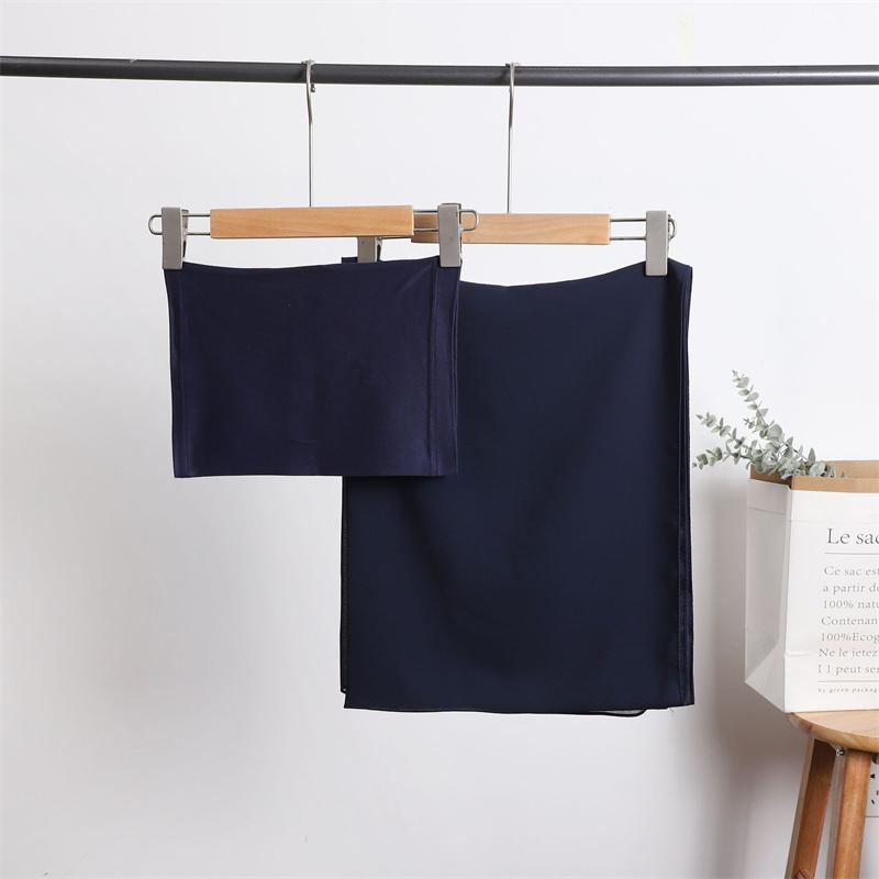 Мусульманский шифоновый хиджаб-шарф для женщин, длинный однотонный головной платок с мусульманской тюрбанной шапкой, женская мусульманская вуаль, трикотажные хиджабы-шарфы