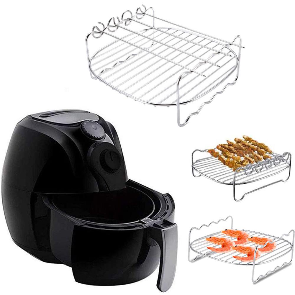 Double Layer Home Holder Air Fryer Accessories Baking Tray Barbecue Rack Air Fryer Rack Grill