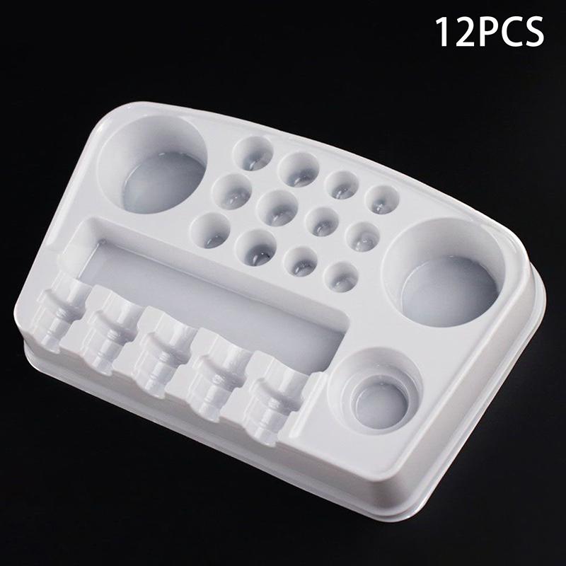 12 шт. одноразовый держатель для пигмента для татуировки, поднос для картриджей с чернилами для татуировки, органайзер для хранения игл, аксессуары для микроблейдинга и боди-арта