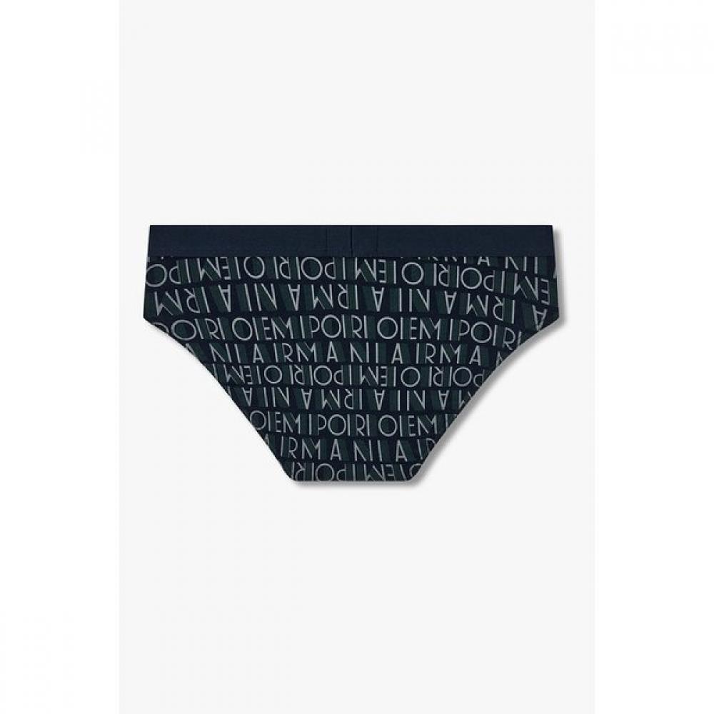 Emporio Armani Мужские хлопковые трусы с полосатым узором 2 шт. 0815311039 081531104
