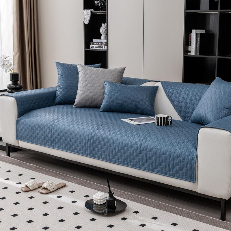 New Waterproof L-shaped Sofa Cover Plaid Fabric Universal Anti-Slip Pet Dog Kids Sofa Mat Covers Living Room Sofas Slipcovers