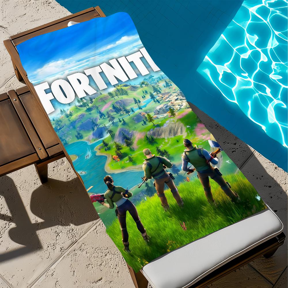 F-FORTNITE LOGO CUTE Towel Large Quick-Drying Microfiber soft Beach Towel for Travel Fitness Sauna Bathing Camping