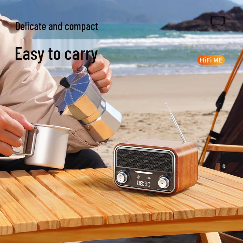 BIYAOZI Retro Mini Bluetooth Speaker with Radio