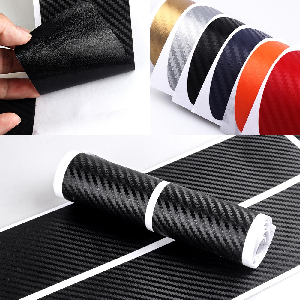DHKOR1 4Pcs Car Door Sill Stickers Carbon Fiber Decal Badge For Tesla Model 3 Model S Model X Coil Mod WYE K80 Roadster Auto Styling