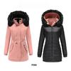 Autumn Winter Women Reversible Detachable Fur Collar Detachable Hat Quilted Warm Parka S-3XL