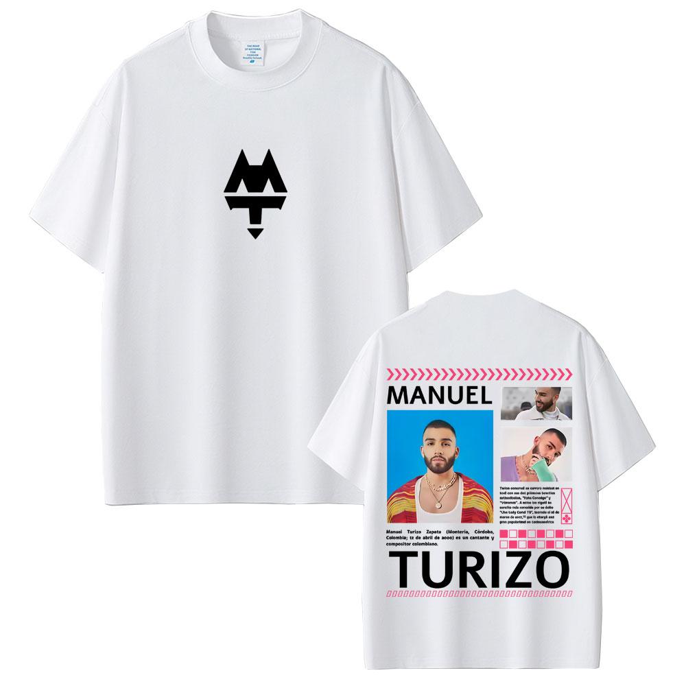Rapper Manuel Turizo Graphic T Shirt Men Women Clothing Hip Hop Fashion Pop Music Tshirts Mens Casual Cotton Vintage Tshirt