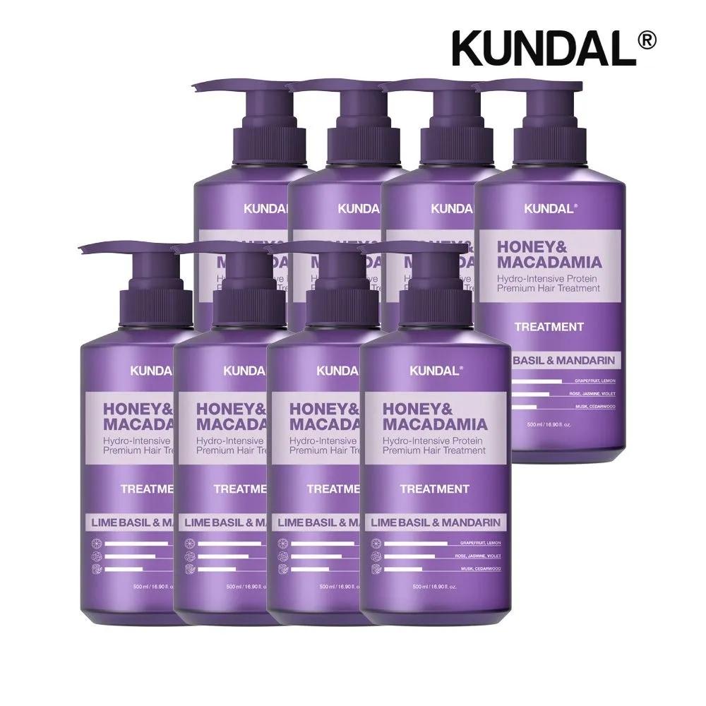 KUNDAL Honey & Macadamia Protein Treatment Lime Basil & Mandarin 500ml x 8