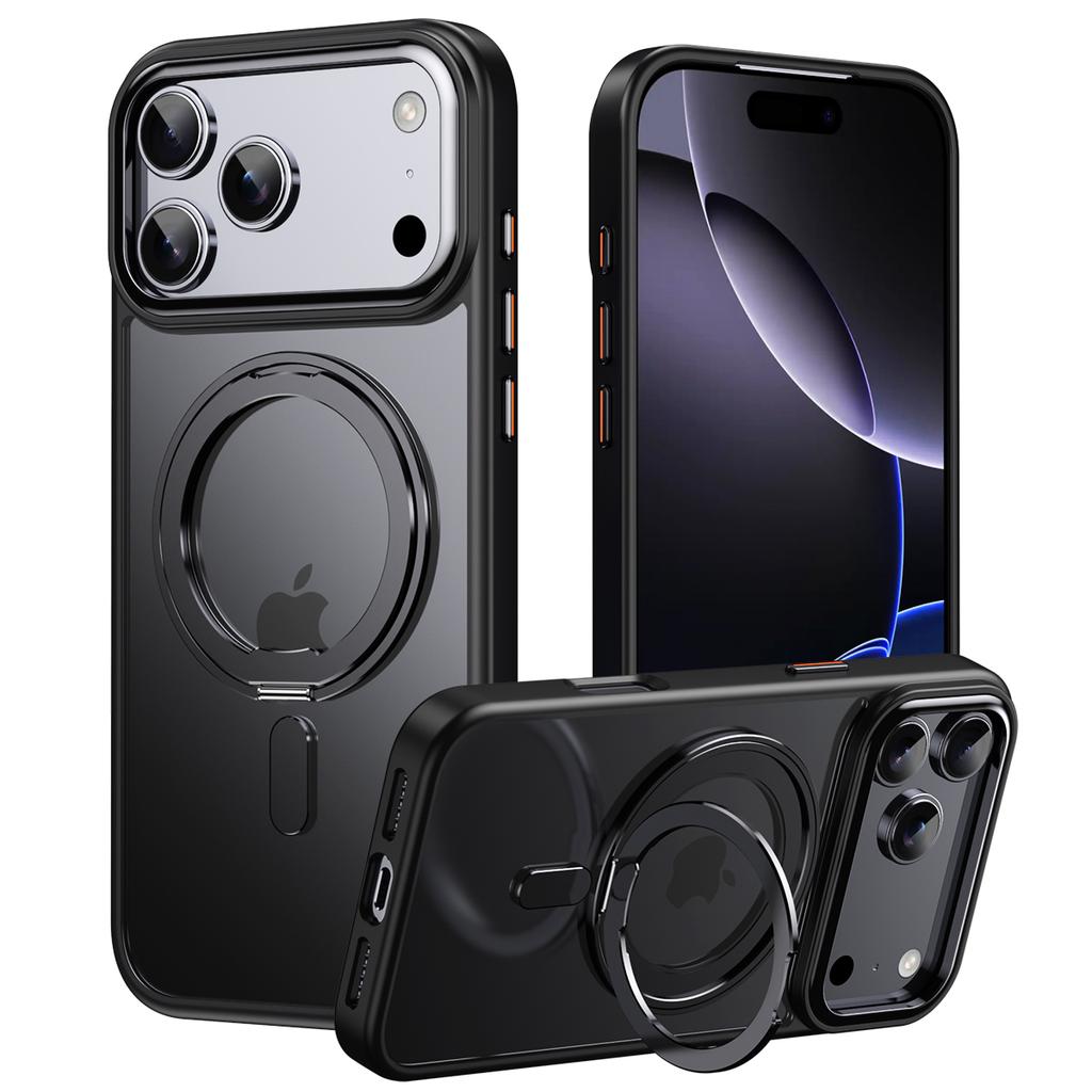 Вращающийся на 360° держатель Прозрачный магнитный чехол для IPhone 17 Pro Max 16 Plus 15 14 13 12 11 Удобный захват Ударопрочная крышка