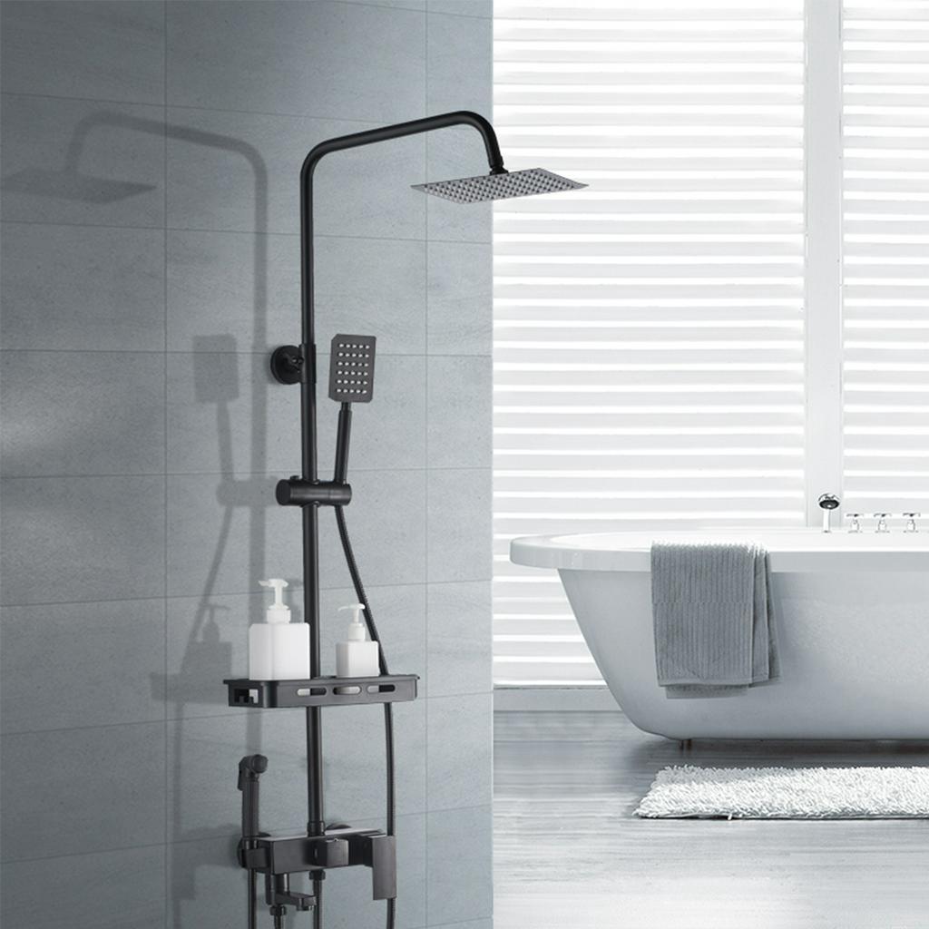 Смеситель для душа в ванной комнате Матовый черный настенный смеситель для душа с дождем Смеситель для ванны Смеситель для душа 3-ходовой смеситель для душа