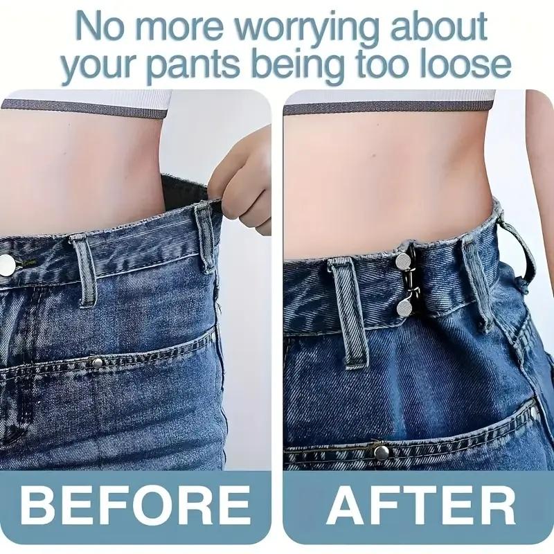 2шт-комплекта Металлическая пряжка для джинсов с регулируемой застежкой без гвоздей Кнопка съемная утяжка для талии Бытовая