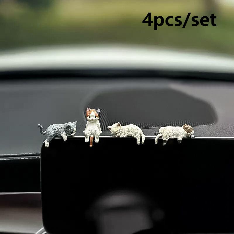 1/4 шт. Украшение для автомобиля Спящая кукла-кошка Китти Креативные автомобильные украшения Игрушки Кошка Микро Ландшафтная модель Милые автомобильные аксессуары Подарки