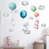 Animal Cartoon Wall Stickers for Kids Rooms Balloon Bunny Decorative 3D Wall Stickers for Children Rooms Large Kids Wall Decals