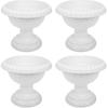 Yardwe 4pcs White Urn Planter Plastic Pedestal Flower Vases Plant Pot Grecian Plants Pot Roman Flower Pot for Yard Garden Porch Front Door