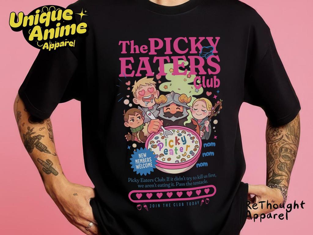 Picky Eaters Club Retro Anime Shirt and kids tshirt: Fantasy Foodie Gamer Tee
