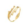 Fashion new European and American geometric leaves personalized titanium steel bracelet with diamonds fashionable versatile bracelet jewelry